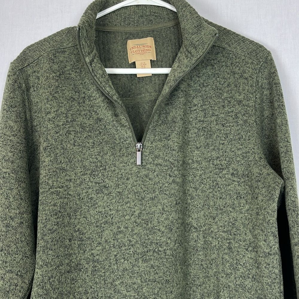 Soft Green Telluride 1/4 Zip Sweatshirt - Picture 2 of 5
